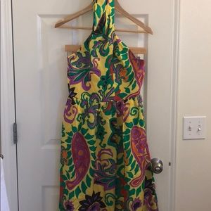 Silk maxi sarong dress in paisley